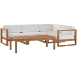 Modway - Upland Outdoor Patio Teak Wood 5-Piece Sectional Sofa Set - EEI-4619