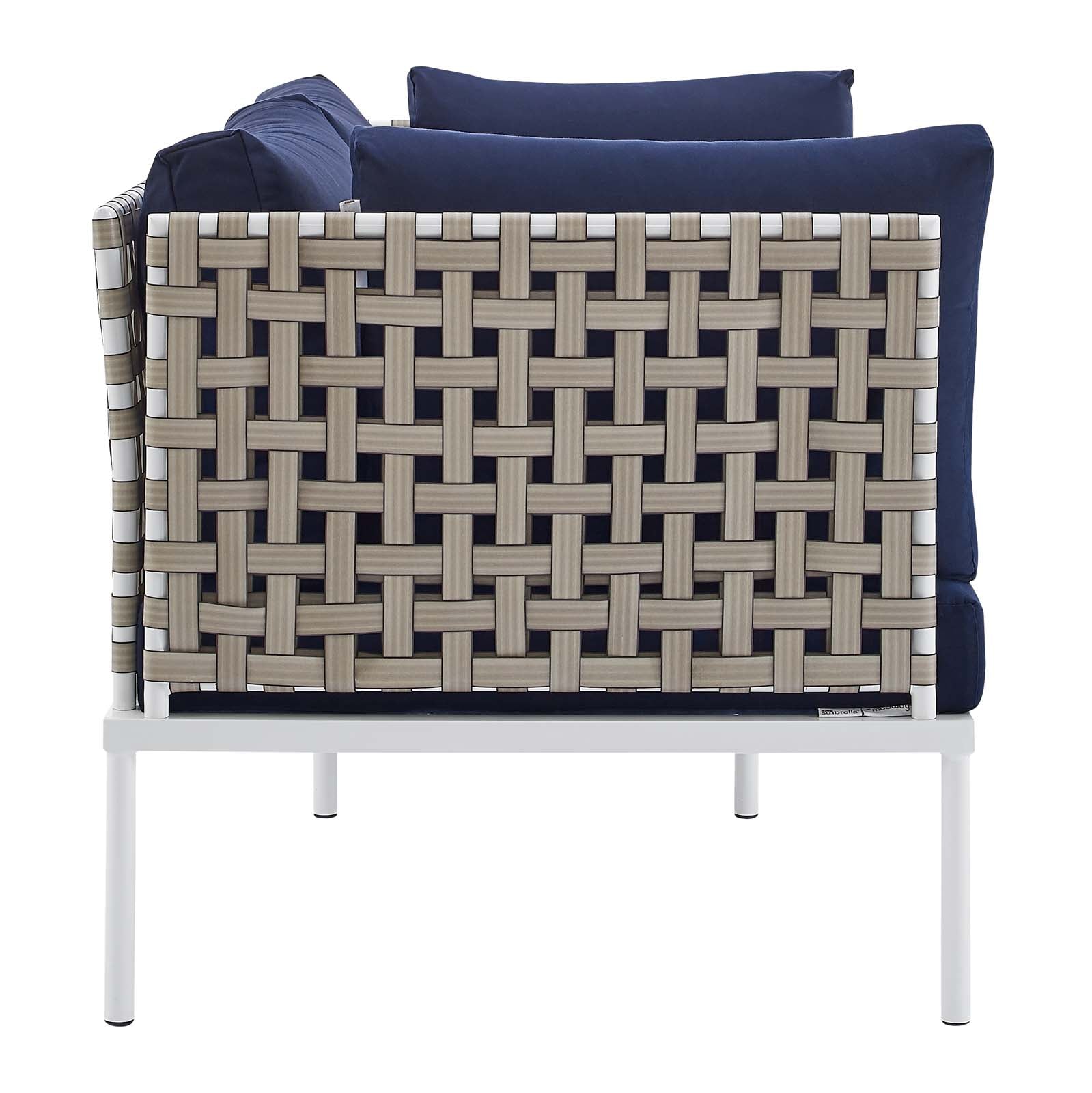 Modway - Harmony 5-Piece  Sunbrella® Basket Weave Outdoor Patio Aluminum Seating Set - EEI-4693