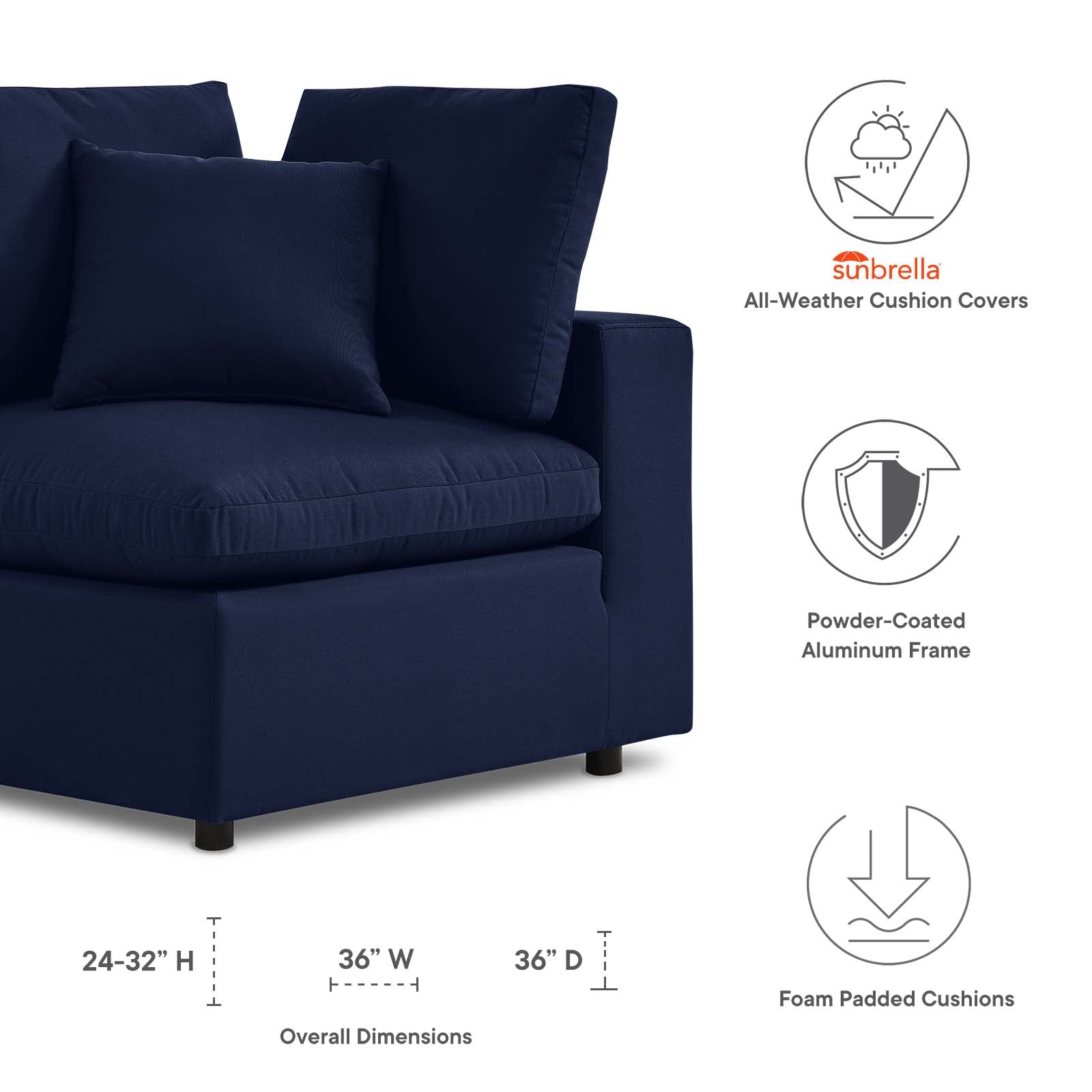 Modway - Commix Sunbrella® Outdoor Patio Corner Chair - EEI-4907