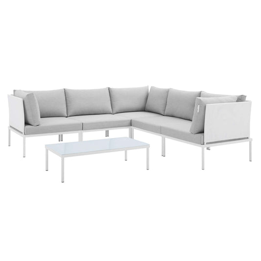 Modway - Harmony 6-Piece  Sunbrella® Outdoor Patio Aluminum Sectional Sofa Set - EEI-4928