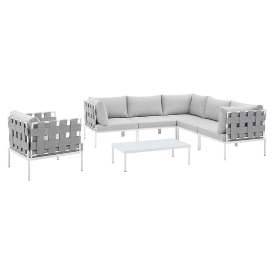 Modway - Harmony 7-Piece  Sunbrella® Outdoor Patio Aluminum Sectional Sofa Set - EEI-4937