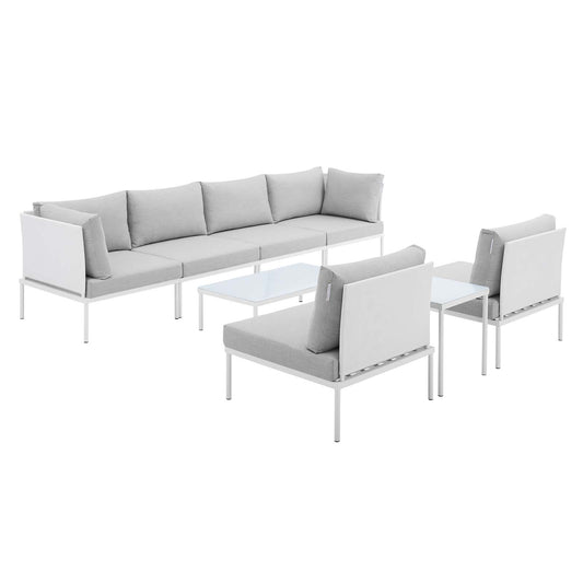 Modway - Harmony 8-Piece  Sunbrella® Outdoor Patio Aluminum Sectional Sofa Set - EEI-4944
