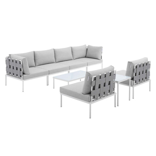 Modway - Harmony 8-Piece  Sunbrella® Outdoor Patio Aluminum Sectional Sofa Set - EEI-4945