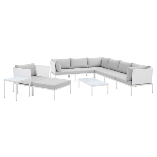 Modway - Harmony 10-Piece  Sunbrella® Outdoor Patio Aluminum Sectional Sofa Set - EEI-4952