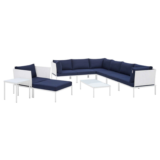 Modway - Harmony 10-Piece  Sunbrella® Outdoor Patio Aluminum Sectional Sofa Set - EEI-4952