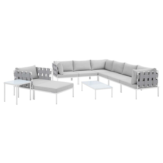 Modway - Harmony 10-Piece  Sunbrella® Outdoor Patio Aluminum Sectional Sofa Set - EEI-4953