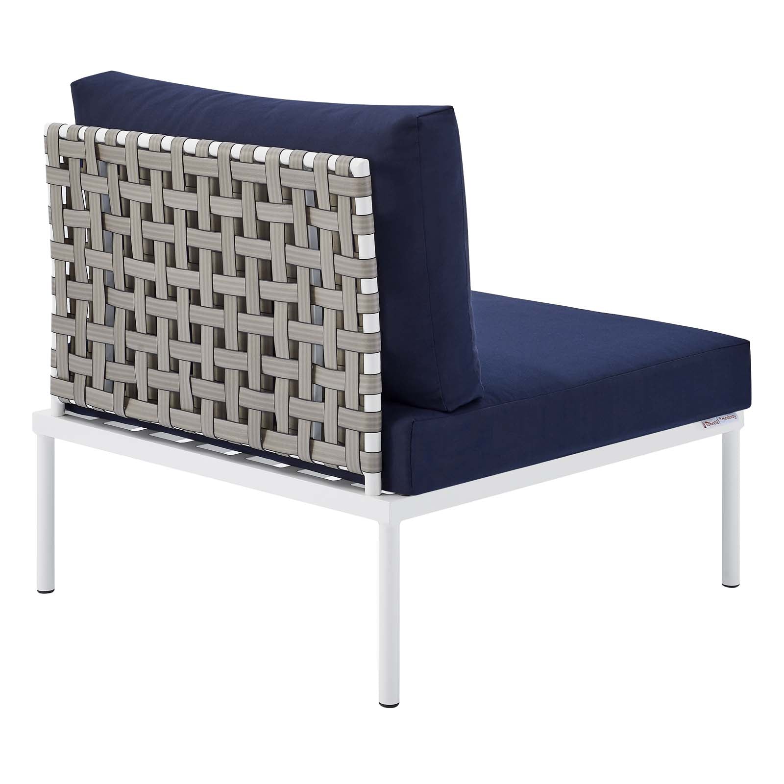 Modway - Harmony Sunbrella® Basket Weave Outdoor Patio Aluminum Armless Chair - EEI-4958