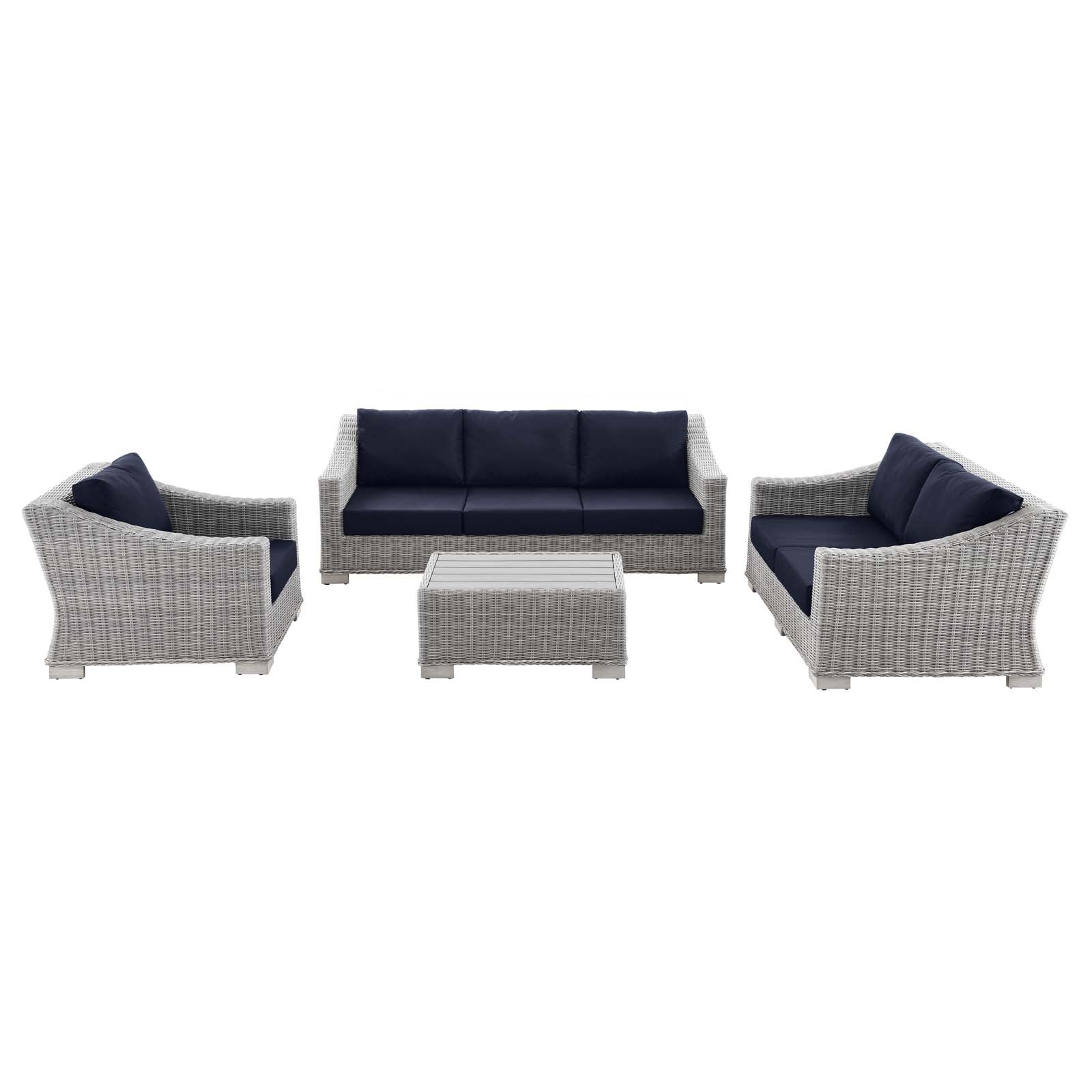 Modway - Conway 4-Piece Outdoor Patio Wicker Rattan Furniture Set - EEI-5091