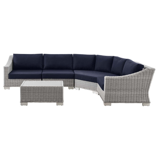 Modway - Conway Outdoor Patio Wicker Rattan 5-Piece Sectional Sofa Furniture Set - EEI-5093
