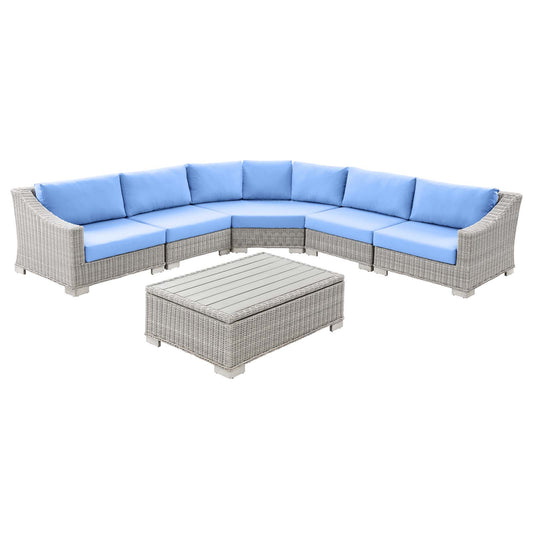 Modway - Conway Outdoor Patio Wicker Rattan 6-Piece Sectional Sofa Furniture Set - EEI-5094