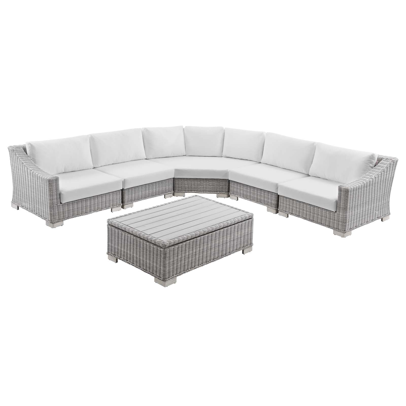 Modway - Conway Outdoor Patio Wicker Rattan 6-Piece Sectional Sofa Furniture Set - EEI-5094