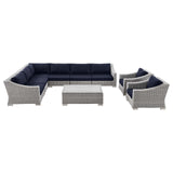 Modway - Conway Outdoor Patio Wicker Rattan 9-Piece Sectional Sofa Furniture Set - EEI-5096