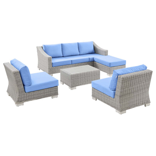 Modway - Conway 5-Piece Outdoor Patio Wicker Rattan Furniture Set - EEI-5097
