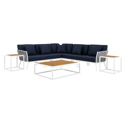 Modway - Stance 8 Piece Outdoor Patio Aluminum Sectional Sofa Set - EEI-5757