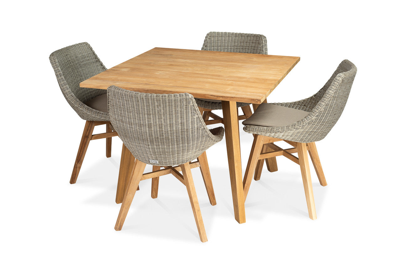 CO9 Design - Essential Square Teak Dining Table or Coffee Table (two sets of legs included for different heights) | [ES41]