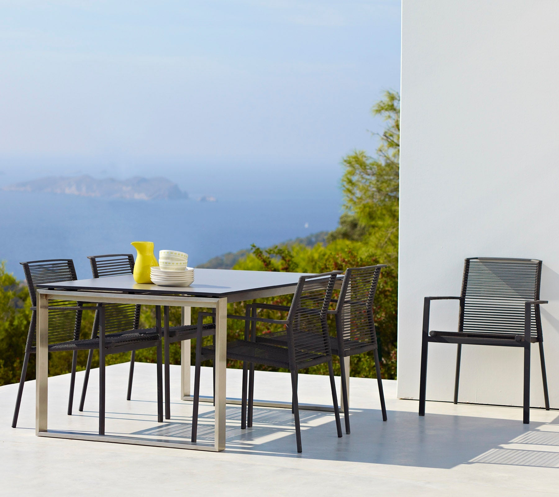 Cane-Line - Edge dining table w/extensions, 210x100 cm (330x100 cm) - Aluminium | 5032ST