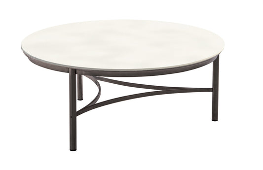 CO9 Design - Greenport Round Coffee Table with Ceramic Top and Stainless Steel Base | [GP40C]