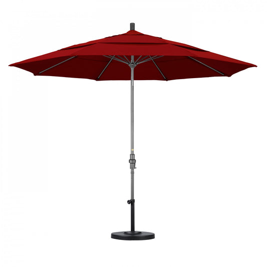 California Umbrella - 11' - Patio Umbrella Umbrella - Aluminum Pole - Jockey Red - Sunbrella  - GSCUF118010-5403-DWV
