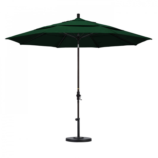California Umbrella - 11' - Patio Umbrella Umbrella - Aluminum Pole - Forest Green - Sunbrella  - GSCUF118117-5446-DWV