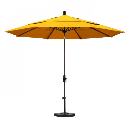 California Umbrella - 11' - Patio Umbrella Umbrella - Aluminum Pole - Sunflower Yellow - Sunbrella  - GSCUF118117-5457-DWV