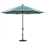 California Umbrella - 11' - Patio Umbrella Umbrella - Aluminum Pole - Seville Seaside - Sunbrella  - GSCUF118117-5608-DWV