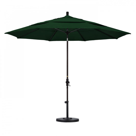 California Umbrella - 11' - Patio Umbrella Umbrella - Aluminum Pole - Hunter Green - Olefin - GSCUF118117-F08-DWV