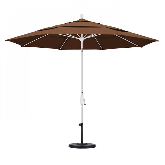 California Umbrella - 11' - Patio Umbrella Umbrella - Aluminum Pole - Teak - Sunbrella  - GSCUF118170-5488-DWV