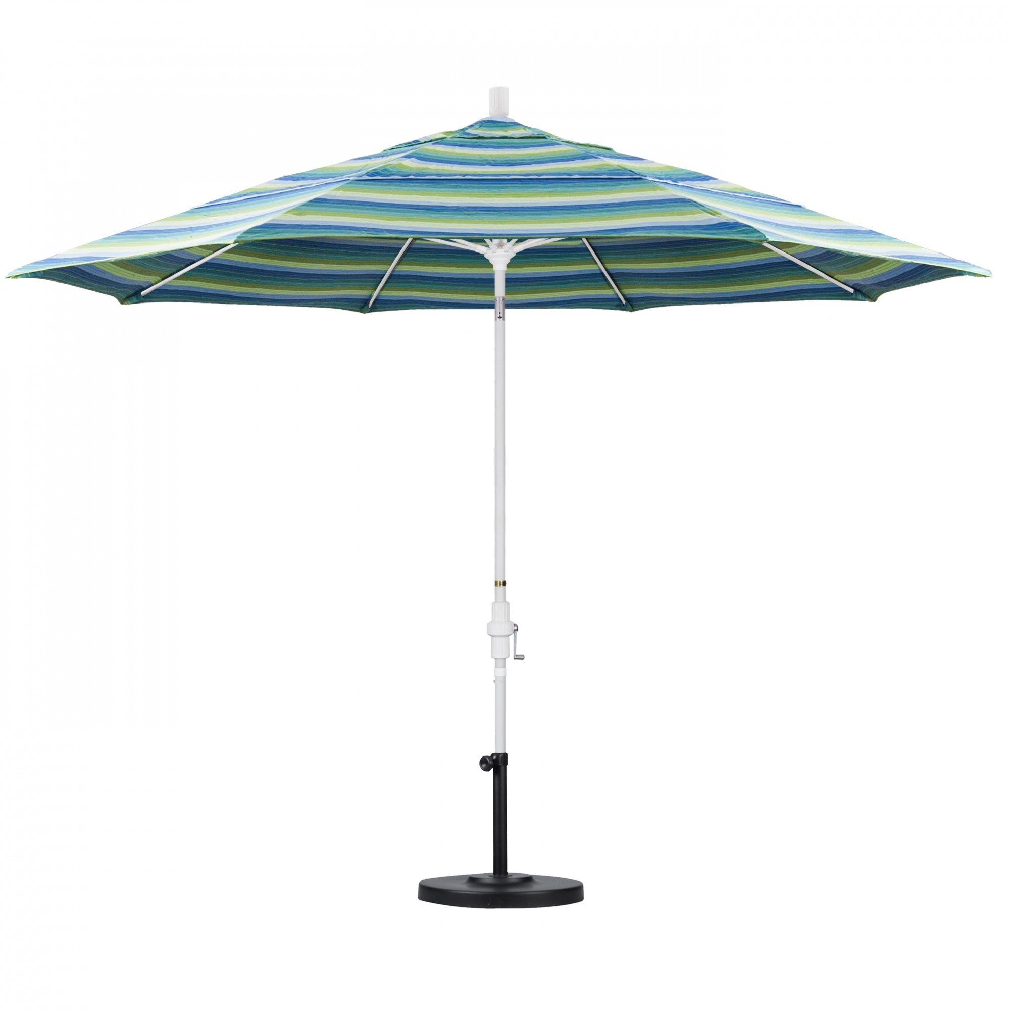 California Umbrella - 11' - Patio Umbrella Umbrella - Aluminum Pole - Seville Seaside - Sunbrella  - GSCUF118170-5608-DWV