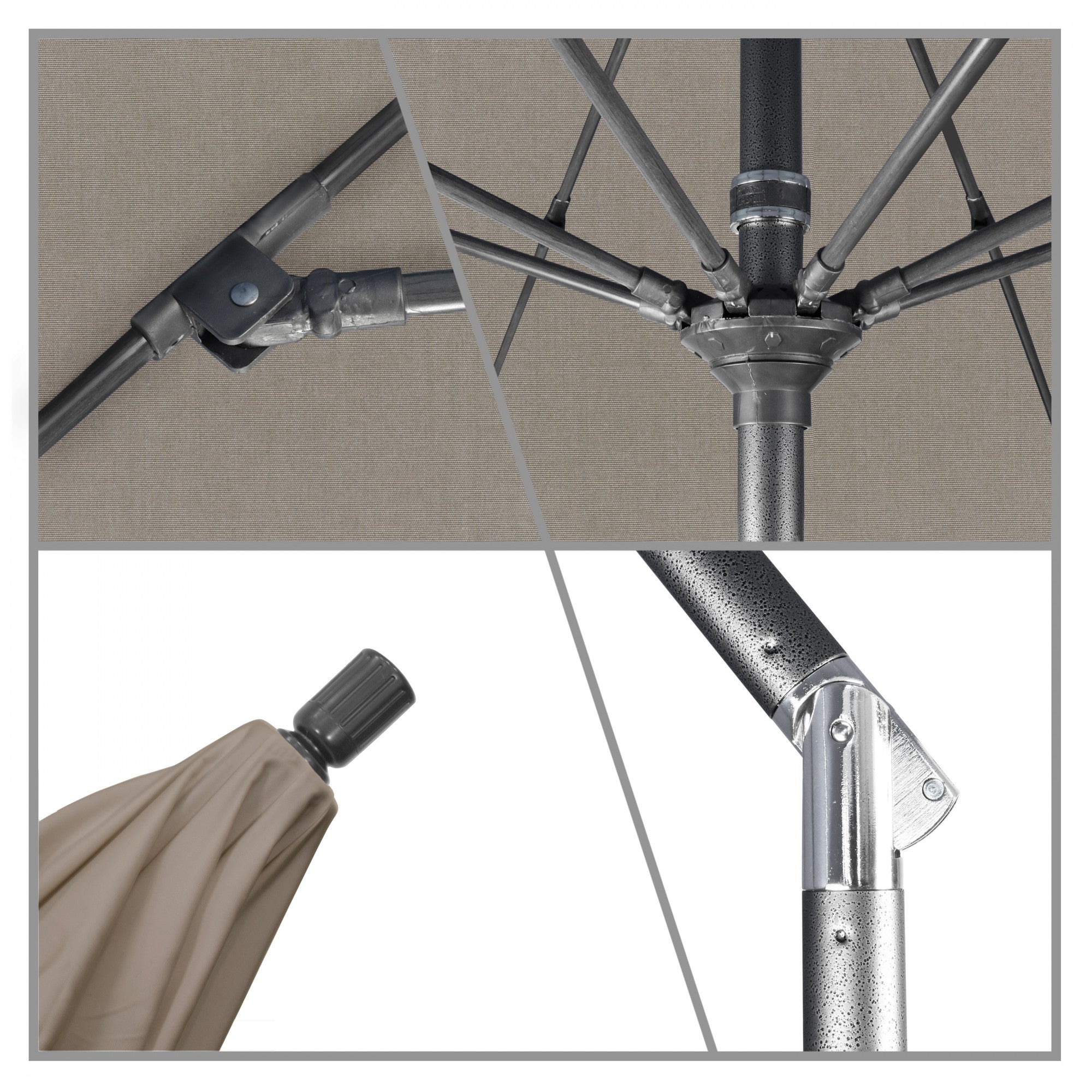 California Umbrella - 7.5' - Patio Umbrella Umbrella - Aluminum Pole - Taupe - Sunbrella  - GSCUF758010-5461