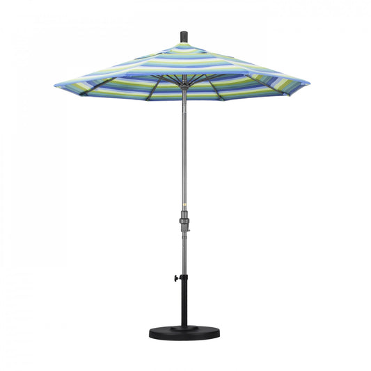 California Umbrella - 7.5' - Patio Umbrella Umbrella - Aluminum Pole - Seville Seaside - Sunbrella  - GSCUF758010-5608