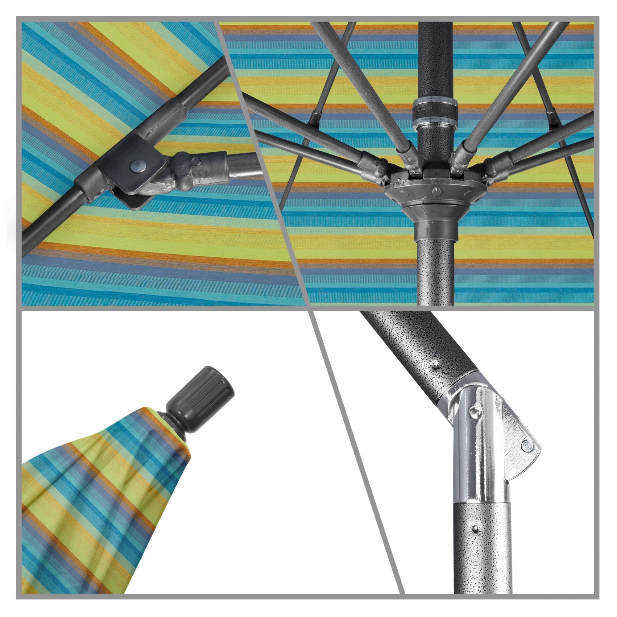 California Umbrella - 7.5' - Patio Umbrella Umbrella - Aluminum Pole - Astoria Lagoon - Sunbrella  - GSCUF758010-56096