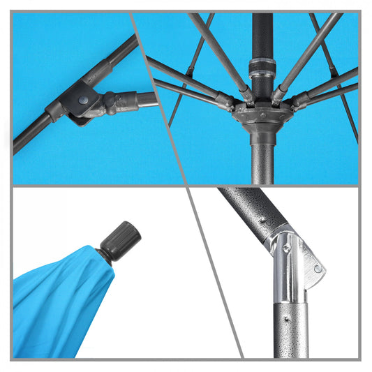 California Umbrella - 7.5' - Patio Umbrella Umbrella - Aluminum Pole - Canvas Cyan - Sunbrella  - GSCUF758010-56105