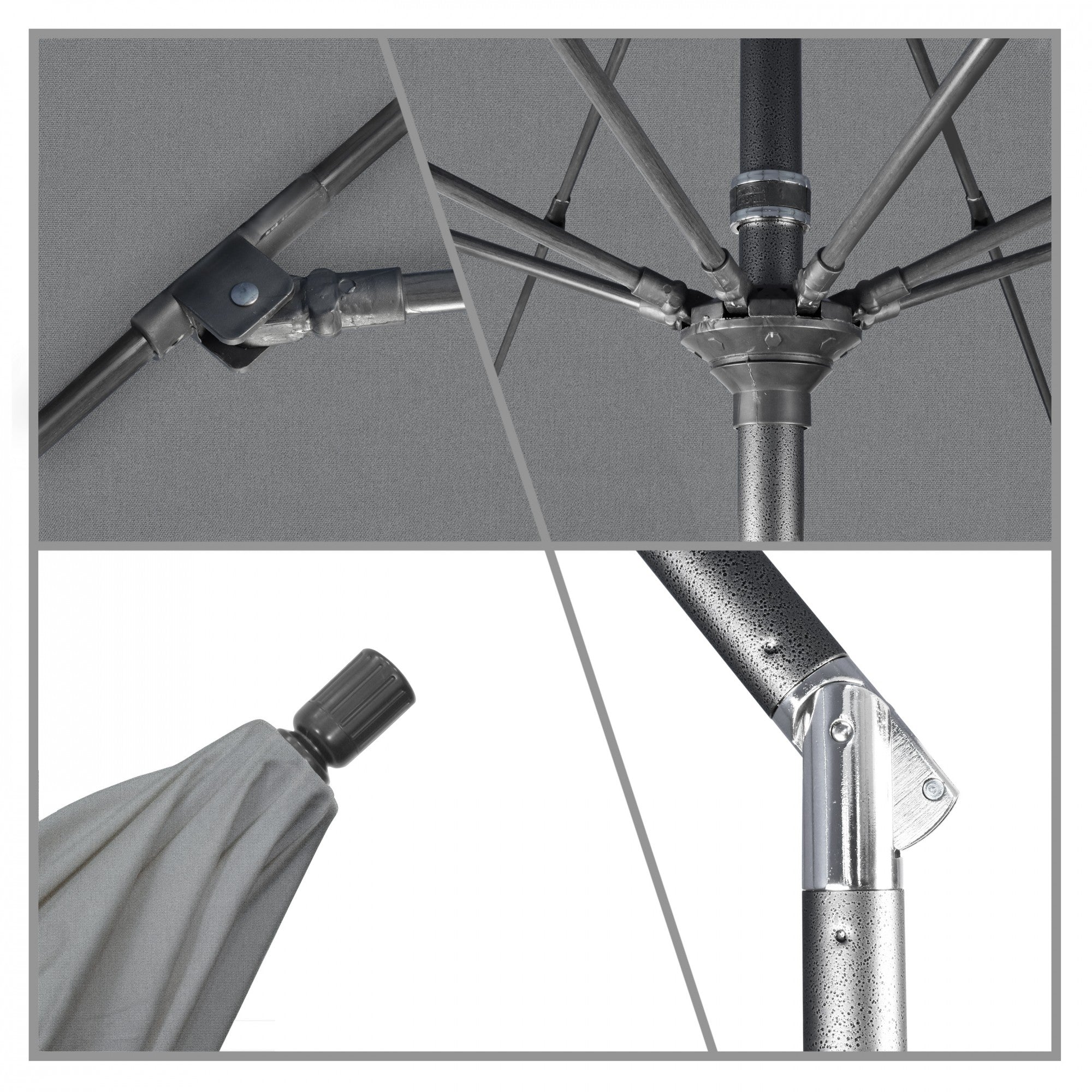California Umbrella - 9' - Patio Umbrella Umbrella - Aluminum Pole - Charcoal - Sunbrella  - GSCUF908010-54048