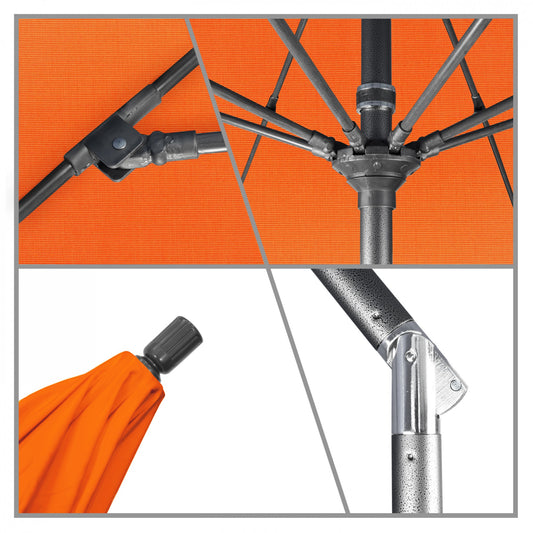 California Umbrella - 9' - Patio Umbrella Umbrella - Aluminum Pole - Tangerine - Sunbrella  - GSCUF908010-5406
