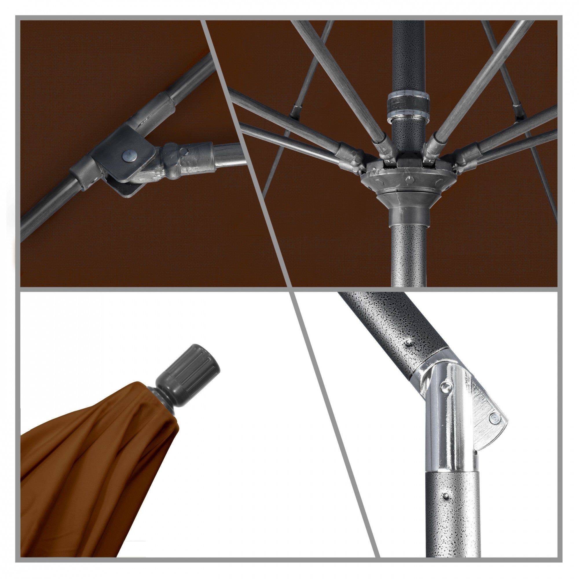 California Umbrella - 9' - Patio Umbrella Umbrella - Aluminum Pole - Bay Brown - Sunbrella  - GSCUF908010-5432