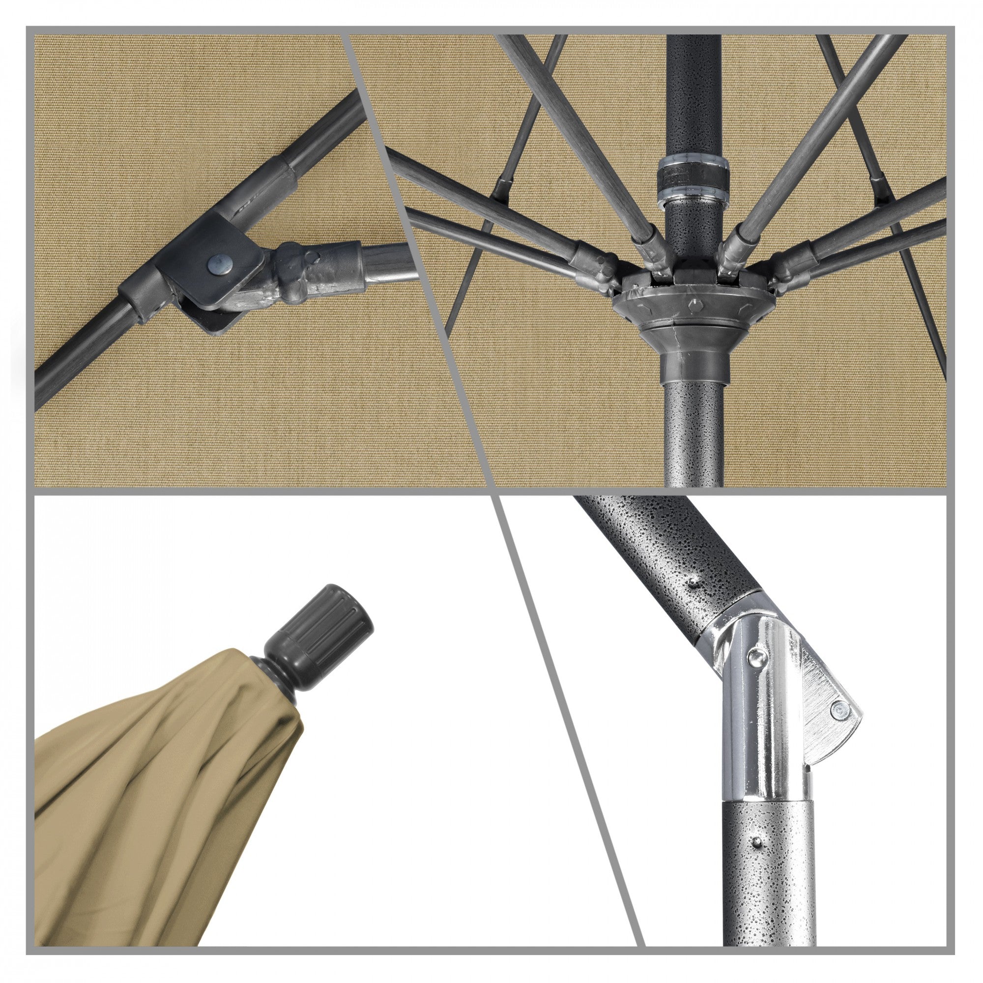 California Umbrella - 9' - Patio Umbrella Umbrella - Aluminum Pole - Heather Beige - Sunbrella  - GSCUF908010-5476