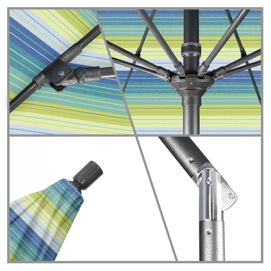 California Umbrella - 9' - Patio Umbrella Umbrella - Aluminum Pole - Seville Seaside - Sunbrella  - GSCUF908010-5608