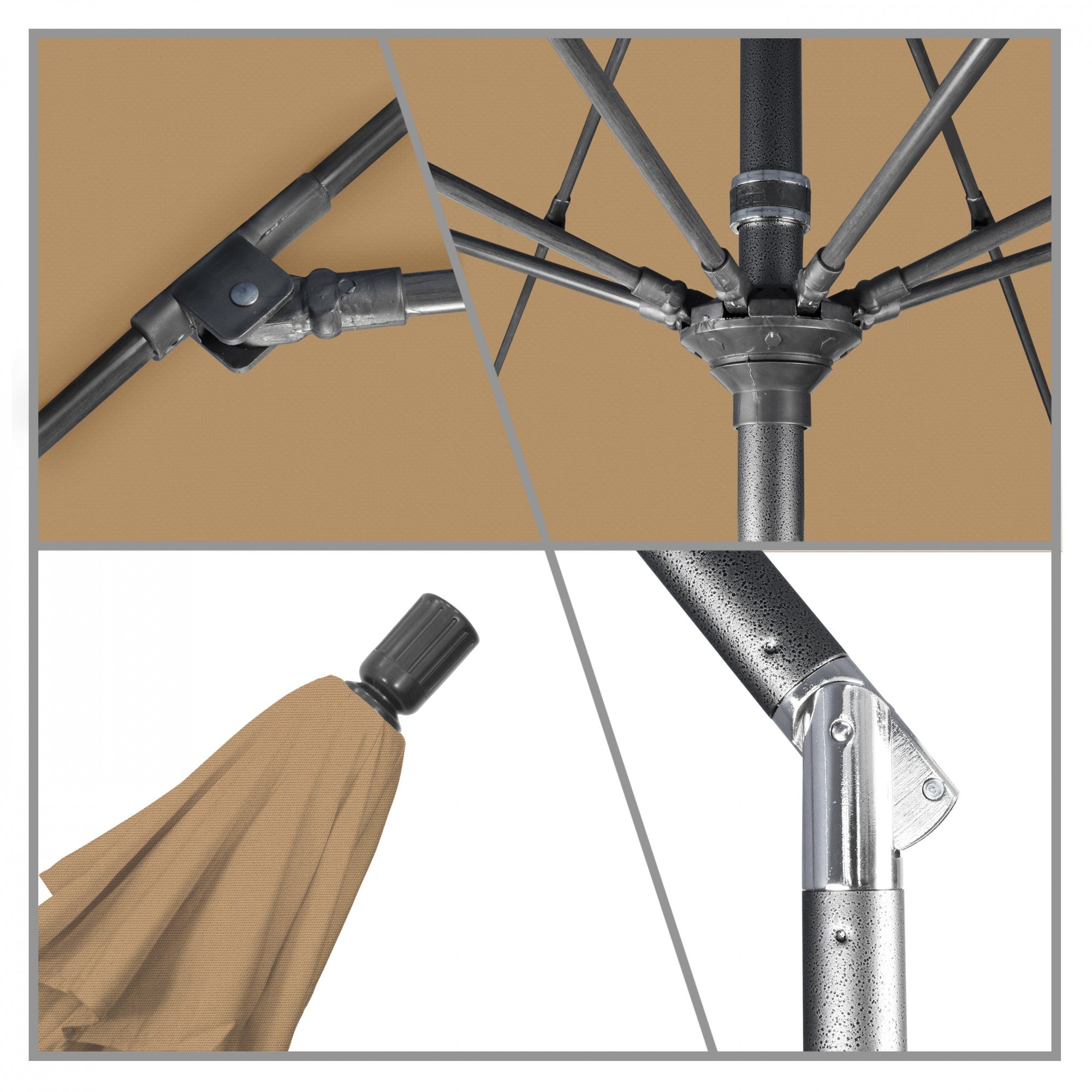 California Umbrella - 9' - Patio Umbrella Umbrella - Aluminum Pole - Champagne - Olefin - GSCUF908010-F67