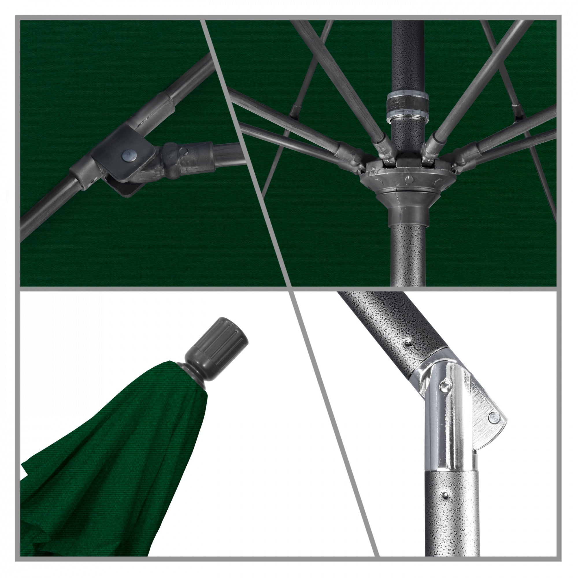 California Umbrella - 9' - Patio Umbrella Umbrella - Aluminum Pole - Hunter Green - Pacifica - GSCUF908010-SA46