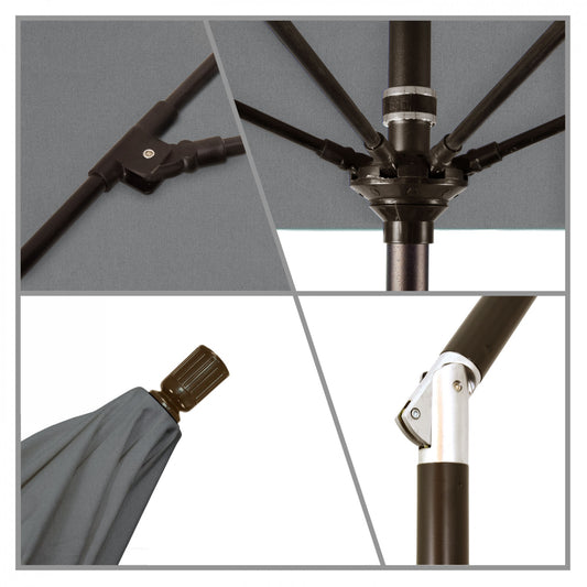 California Umbrella - 9' - Patio Umbrella Umbrella - Aluminum Pole - Charcoal - Sunbrella  - GSCUF908117-54048