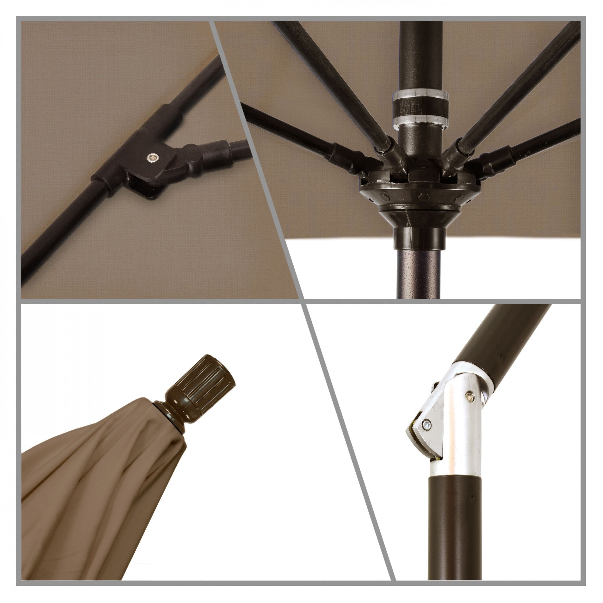 California Umbrella - 9' - Patio Umbrella Umbrella - Aluminum Pole - Cocoa - Sunbrella  - GSCUF908117-5425