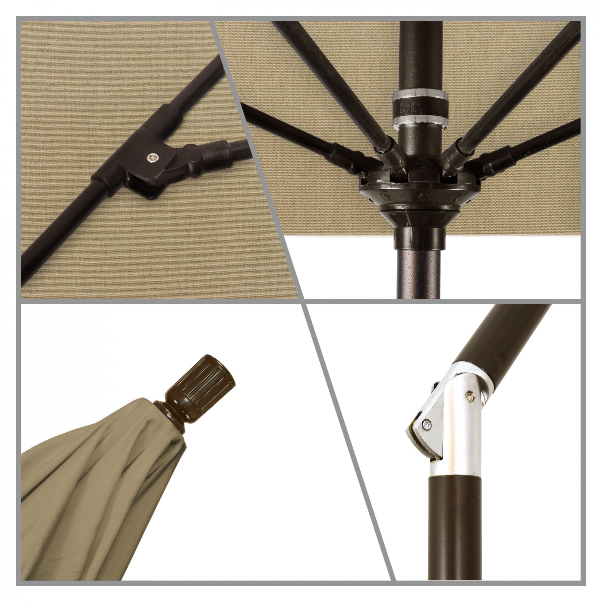 California Umbrella - 9' - Patio Umbrella Umbrella - Aluminum Pole - Heather Beige - Sunbrella  - GSCUF908117-5476