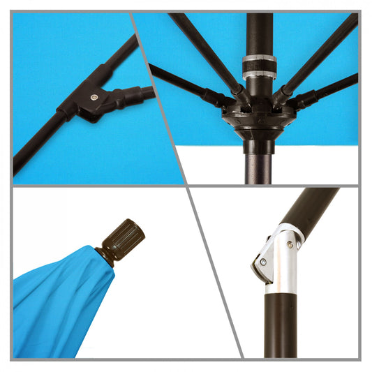 California Umbrella - 9' - Patio Umbrella Umbrella - Aluminum Pole - Canvas Cyan - Sunbrella  - GSCUF908117-56105