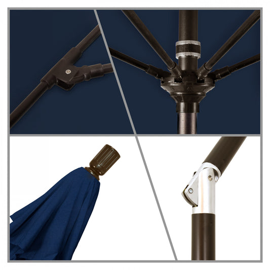 California Umbrella - 9' - Patio Umbrella Umbrella - Aluminum Pole - Navy - Olefin - GSCUF908117-F09