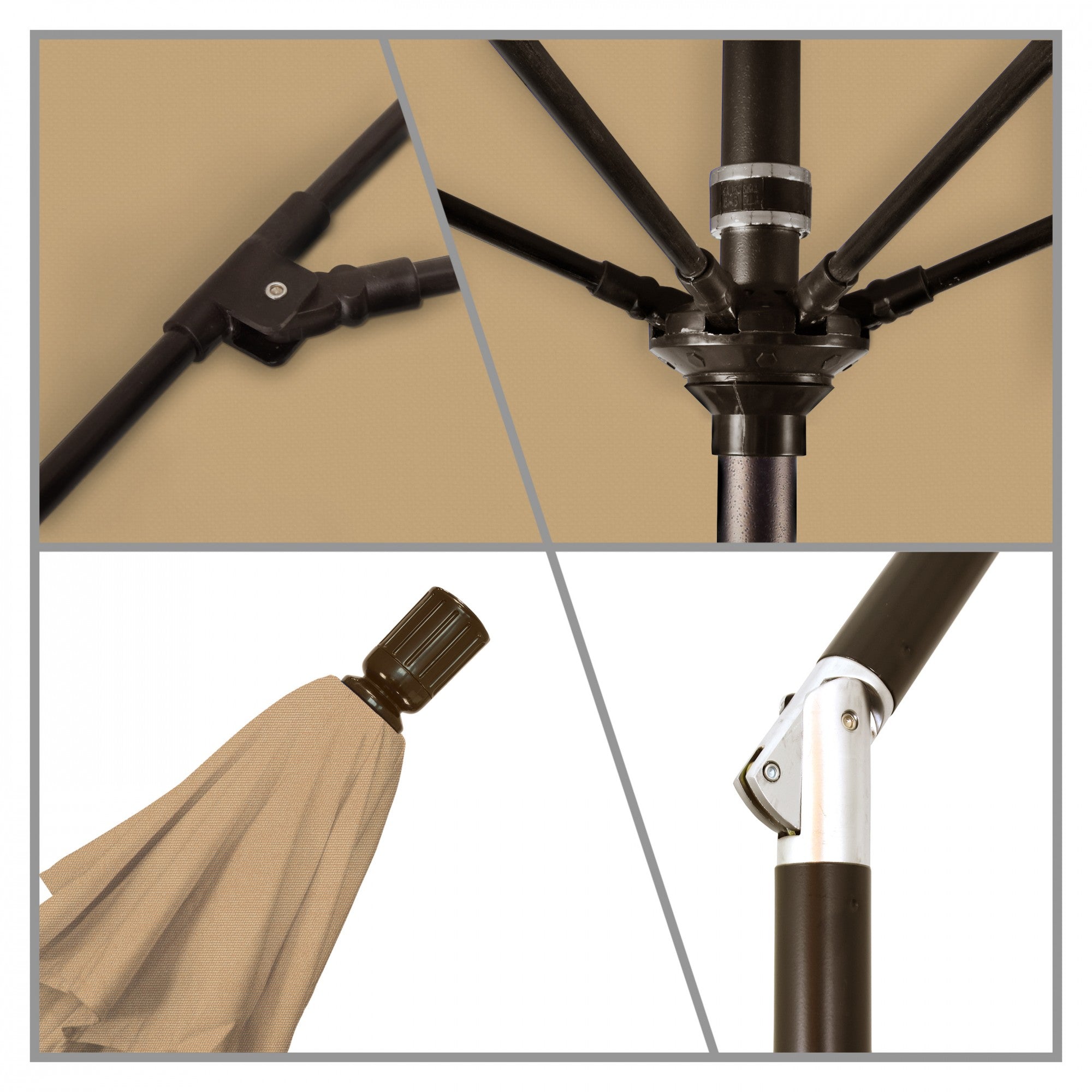 California Umbrella - 9' - Patio Umbrella Umbrella - Aluminum Pole - Champagne - Olefin - GSCUF908117-F67