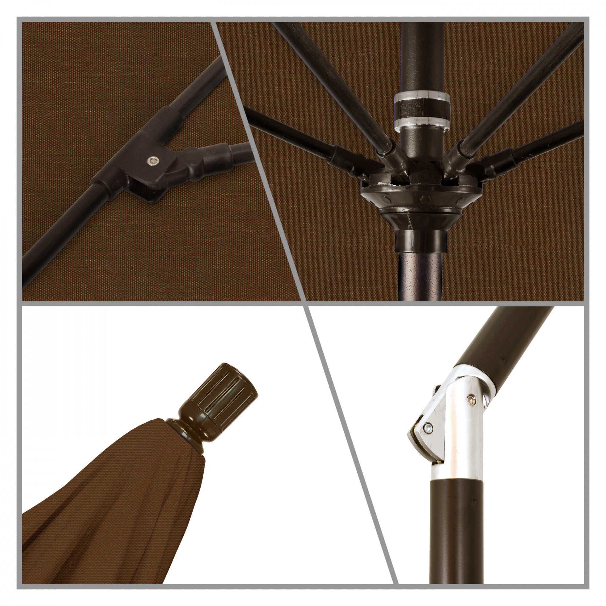 California Umbrella - 9' - Patio Umbrella Umbrella - Aluminum Pole - Teak - Olefin - GSCUF908117-F71
