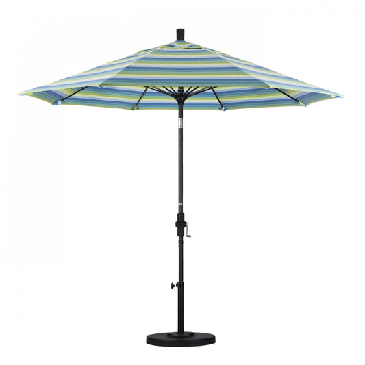 California Umbrella - 9' - Patio Umbrella Umbrella - Aluminum Pole - Seville Seaside - Sunbrella  - GSCUF908705-5608