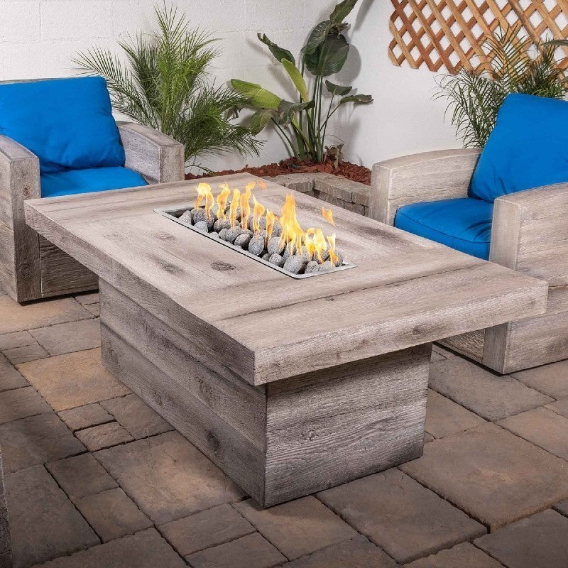 The Outdoor Plus -  Grove 60 Inch Wood Grain Match Lit Fire Pit - OPT-GRVWG60