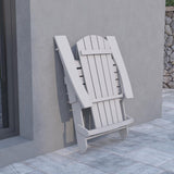 Samuel Norman & Assoc. Furnishings  Charlestown Commercial All-Weather Poly Resin Indoor/Outdoor Folding Adirondack Chair in Gray
