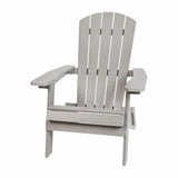 Samuel Norman & Assoc. Furnishings  Charlestown Commercial All-Weather Poly Resin Indoor/Outdoor Folding Adirondack Chair in Gray
